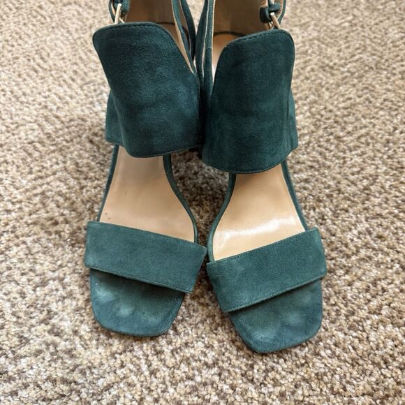 Banana Republic Blyss Green Suede Block Sandals Women’s Size 8.5M - Picture 3 of 15